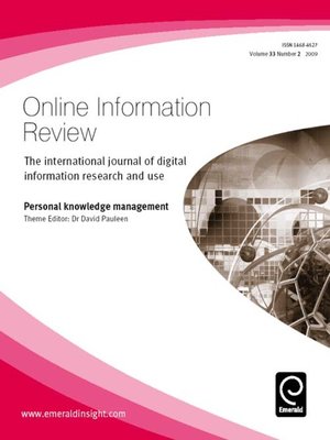 cover image of Online Information Review, Volume 33, Issue 2